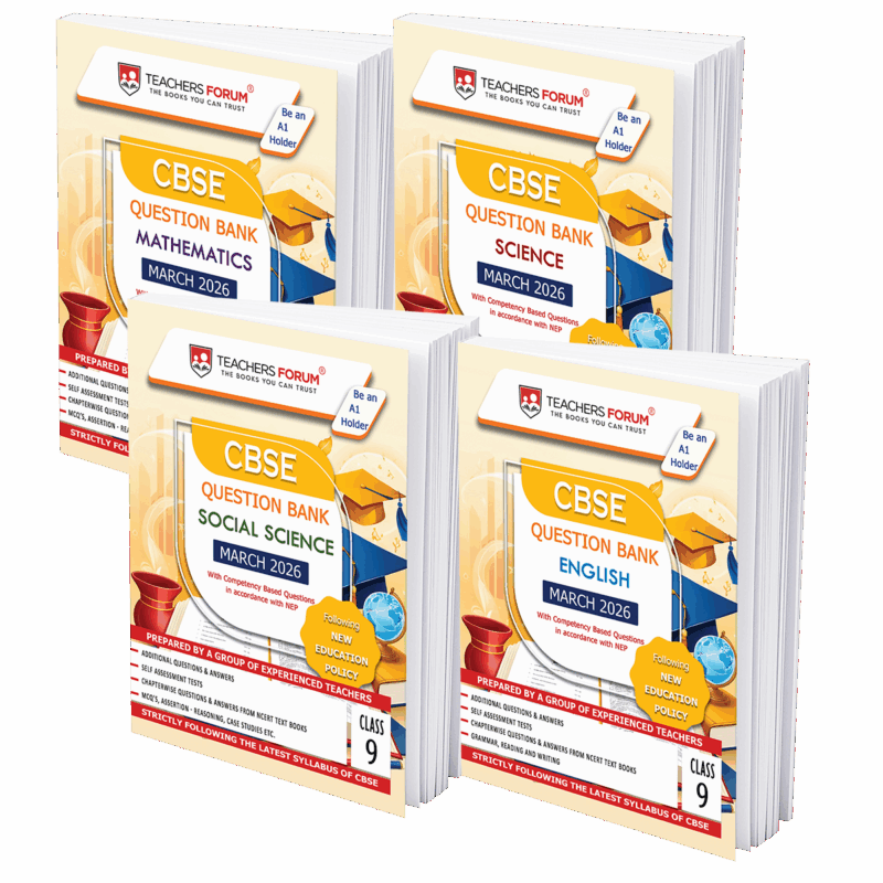 Teachers Forum CBSE Question Bank Class 9 Bundle Mathematics, Science, Social Science & English (For 2026 Exam)