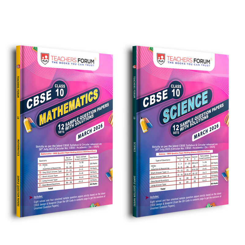 Teachers Forum CBSE Sample Question Paper Bundle Class 10 Mathematics & Science (For 2026 Board Exam)