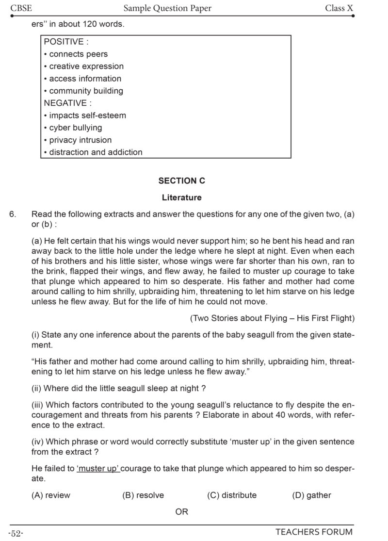 Teachers Forum CBSE Sample Question Paper Class 10 English (For 2026 Board Exam) - Image 8