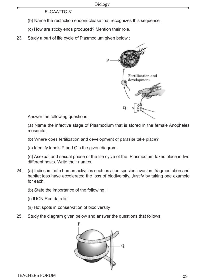 Teachers Forum CBSE Sample Question Paper Class 12 Biology (For 2026 Board Exam) - Image 6