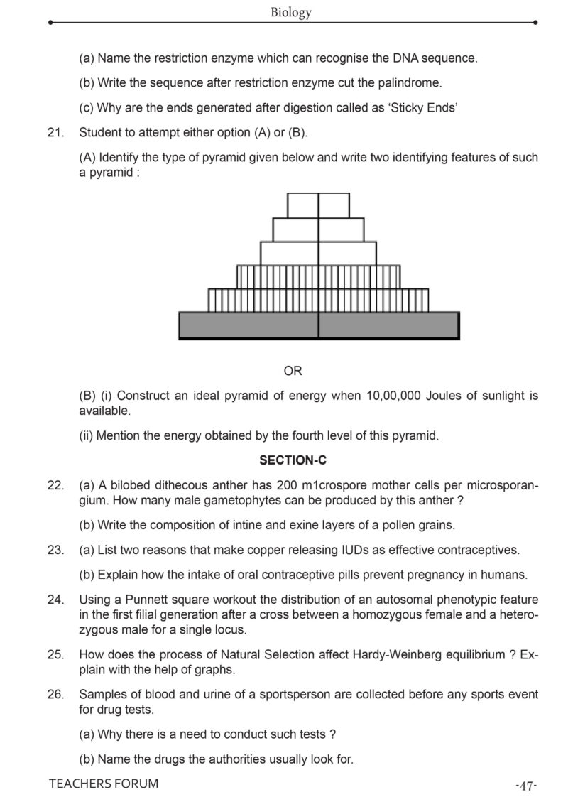 Teachers Forum CBSE Sample Question Paper Class 12 Biology (For 2026 Board Exam) - Image 8