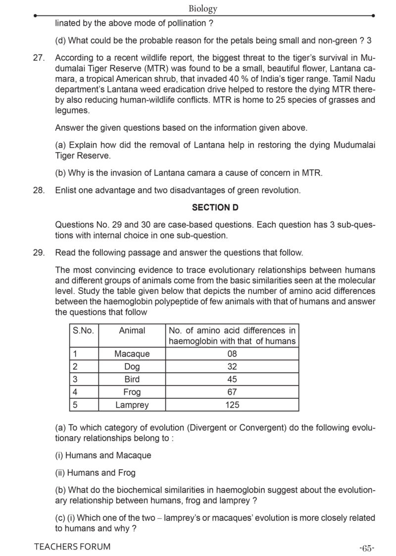 Teachers Forum CBSE Sample Question Paper Class 12 Biology (For 2026 Board Exam) - Image 9