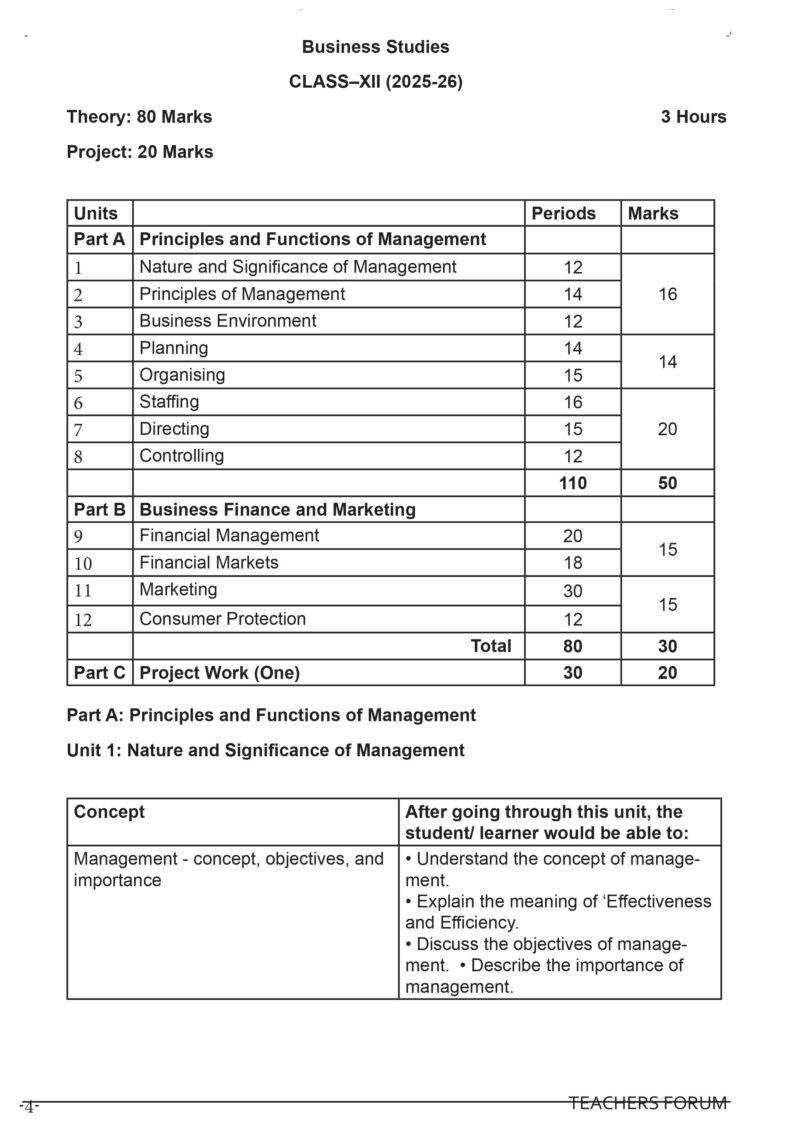 Teachers Forum CBSE Sample Question Paper Class 12 Accountancy, Business Studies & Economics (For 2026 Board Exam) - Image 5
