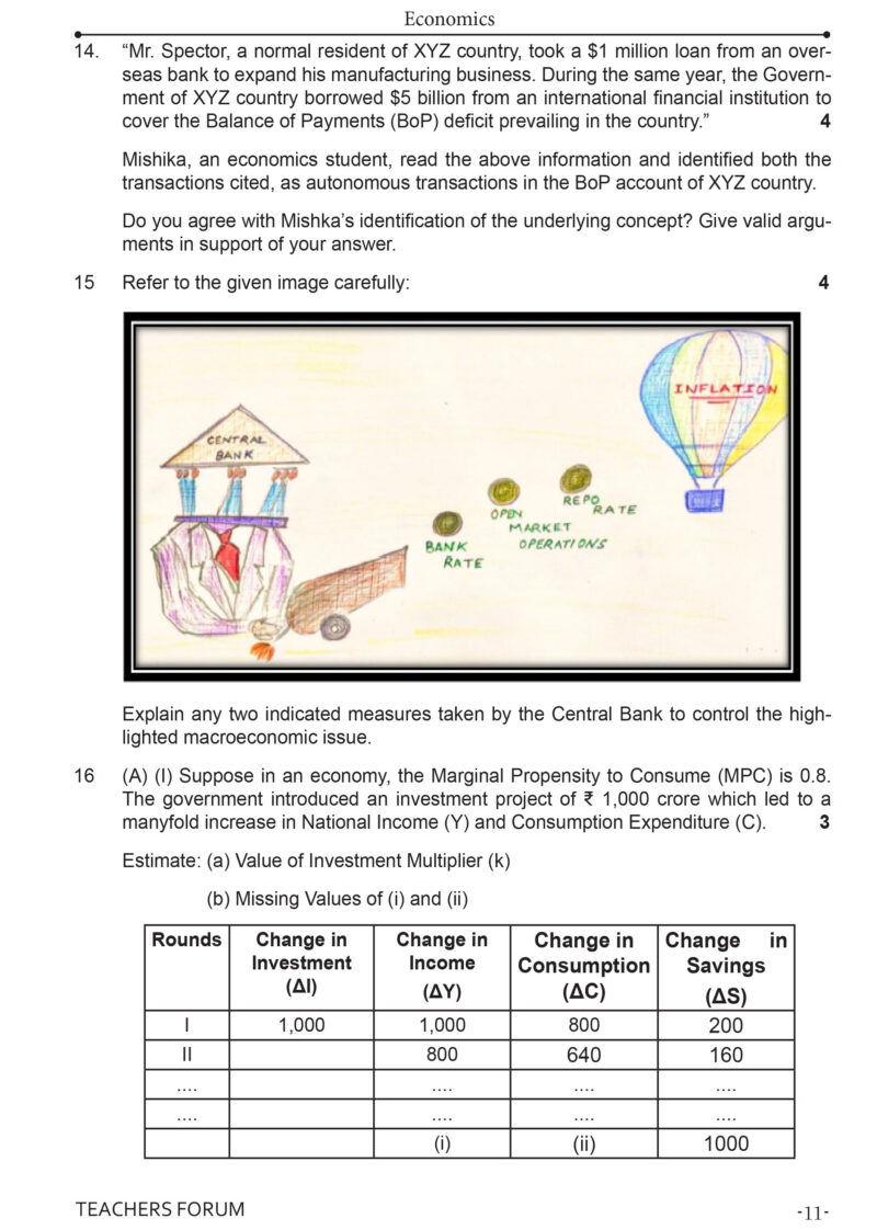 Teachers Forum CBSE Sample Question Paper Class 12 Economics (For 2026 Board Exam) - Image 7