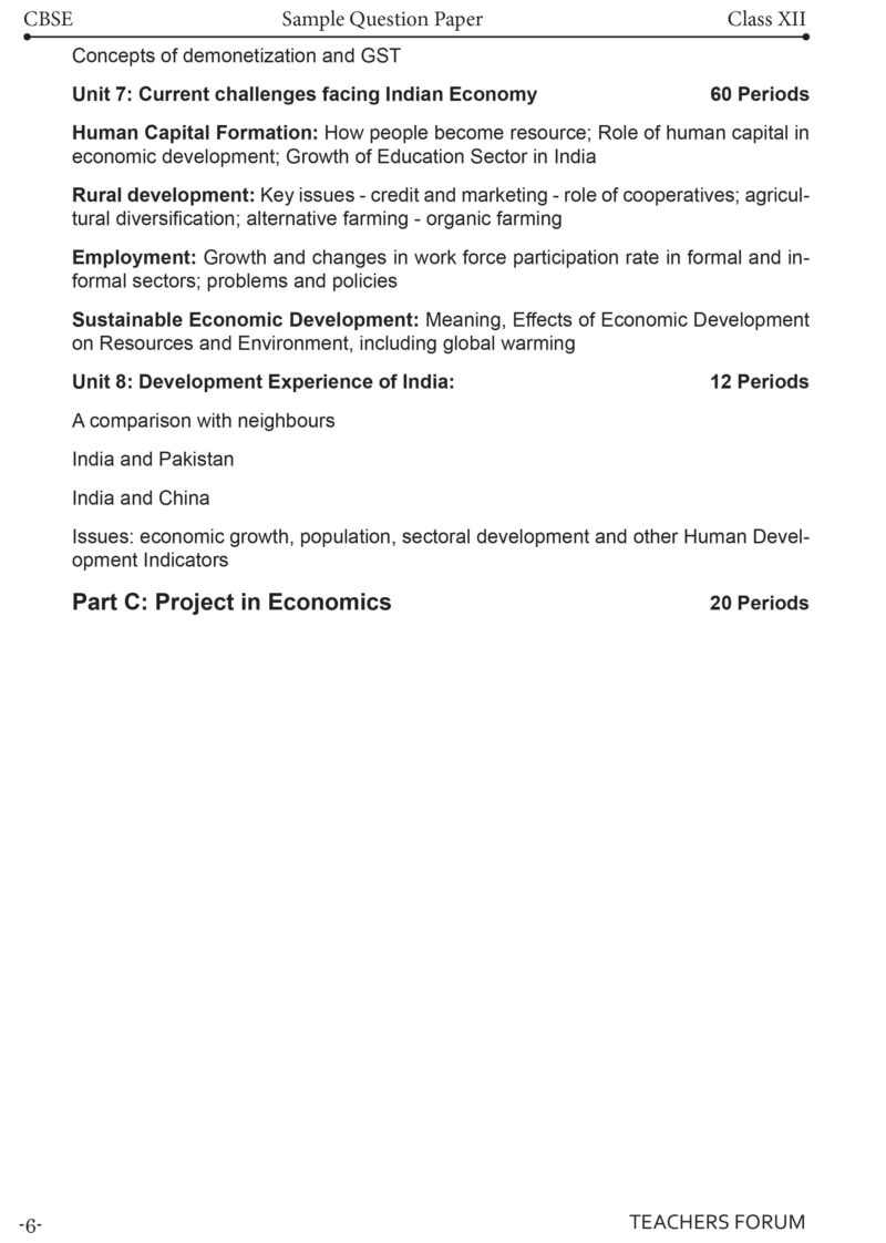 Teachers Forum CBSE Sample Question Paper Class 12 Economics (For 2026 Board Exam) - Image 5