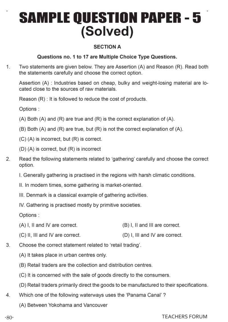 Teachers Forum CBSE Sample Question Paper Class 12 Geography (For 2026 Board Exam) - Image 9
