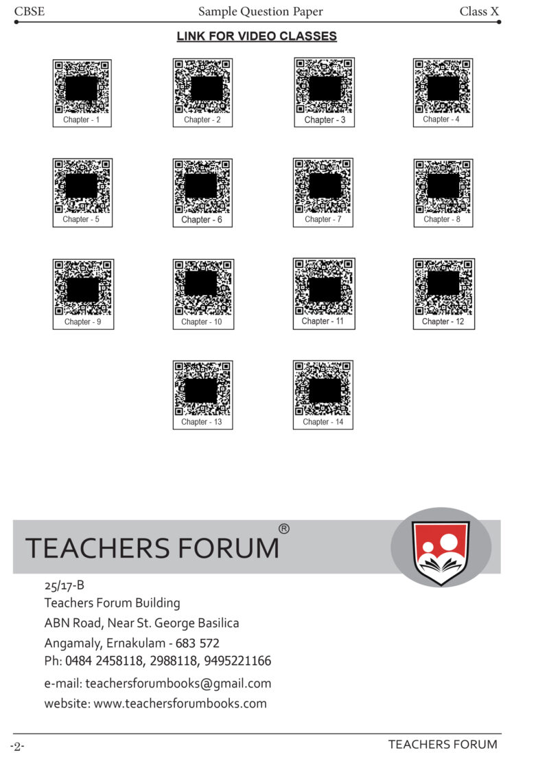 Teachers Forum CBSE Sample Question Paper Bundle Class 10 Mathematics Standard, Science, Social Science & English (For 2026 Board Exam) - Image 2