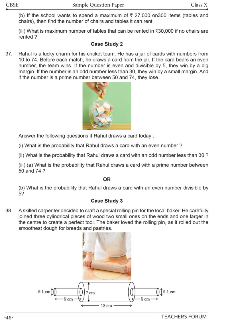 Teachers Forum CBSE Sample Question Paper Class 10 Mathematics Standard (For 2026 Board Exam) - Image 8