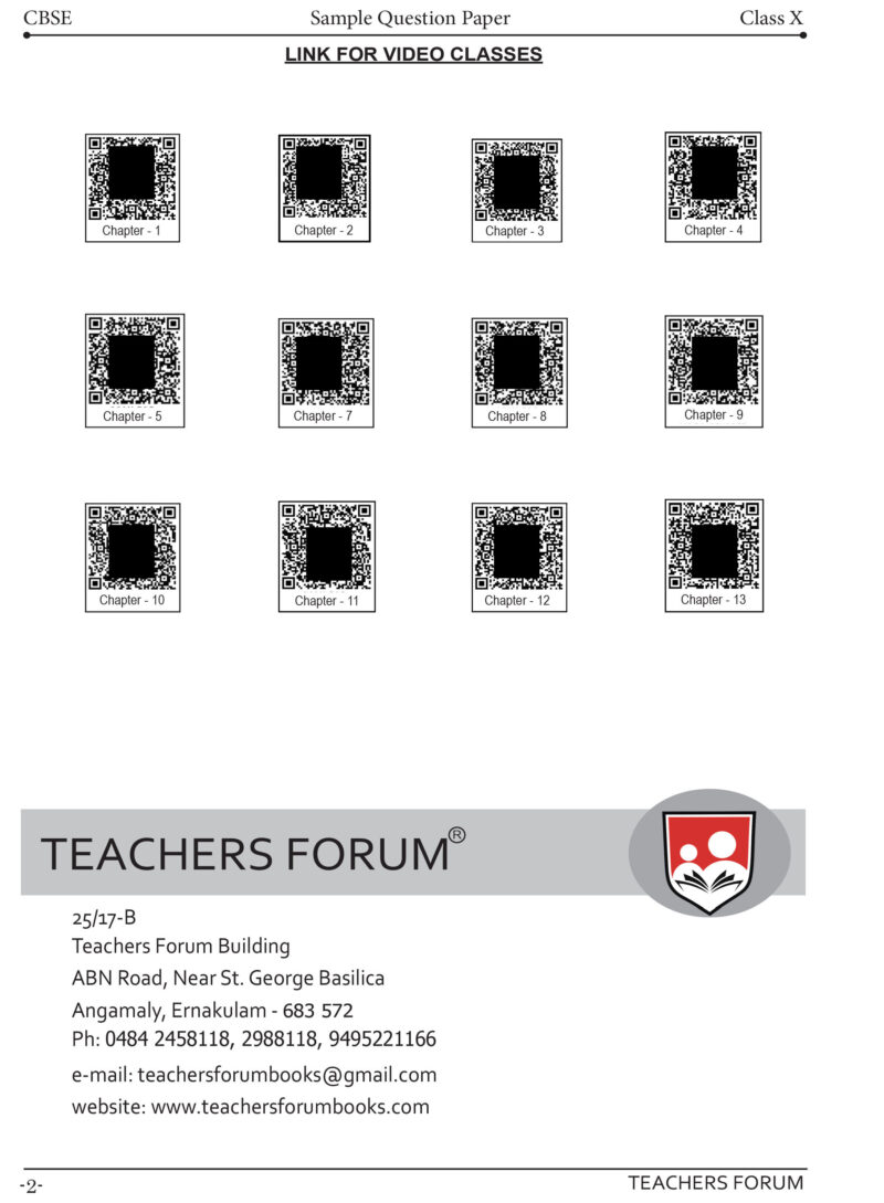 Teachers Forum CBSE Sample Question Paper Bundle Class 10 Mathematics Standard, Science, Social Science & English (For 2026 Board Exam) - Image 4