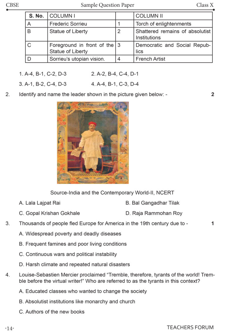 Teachers Forum CBSE Sample Question Paper Class 10 Social Science (For 2026 Board Exam) - Image 9