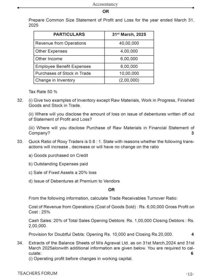 Teachers Forum CBSE Sample Question Paper Class 12 Accountancy (For 2026 Board Exam) - Image 5