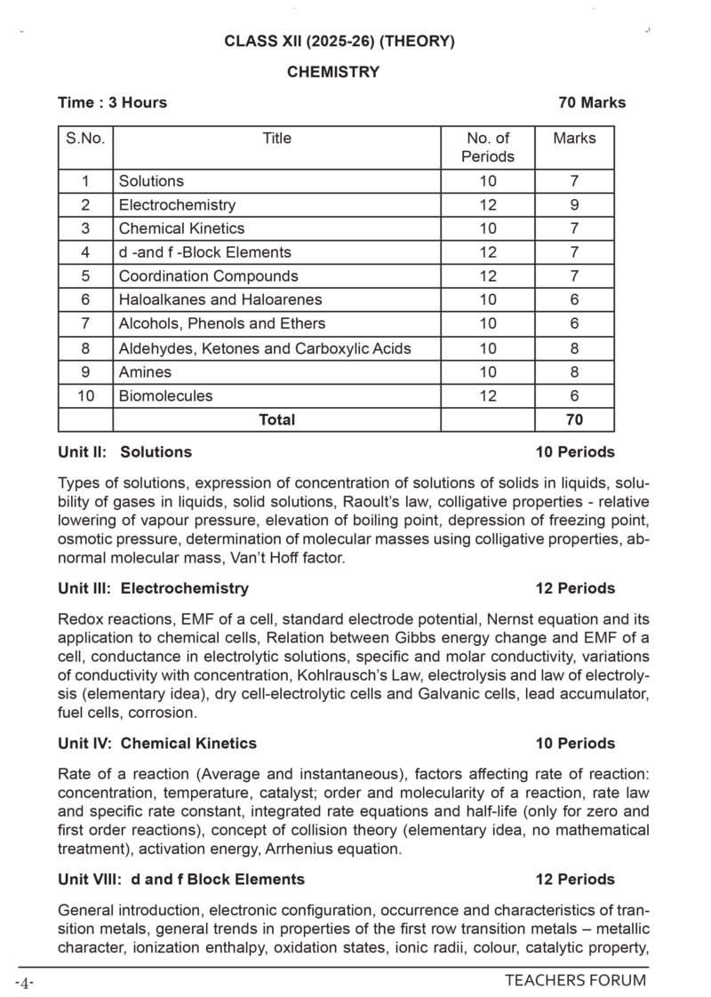 Teachers Forum CBSE Sample Question Paper Class 12 Mathematics, Physics & Chemistry (For 2026 Board Exam) - Image 7