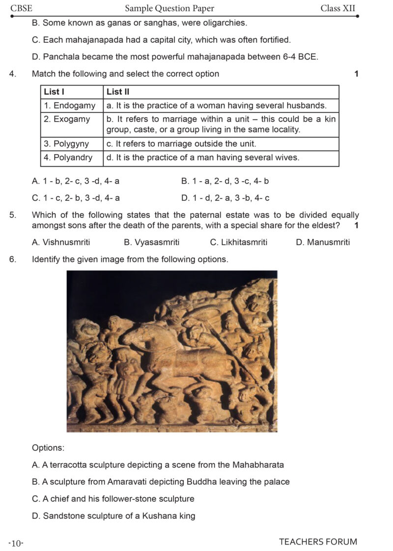 Teachers Forum CBSE Sample Question Paper Class 12 History (For 2026 Board Exam) - Image 4
