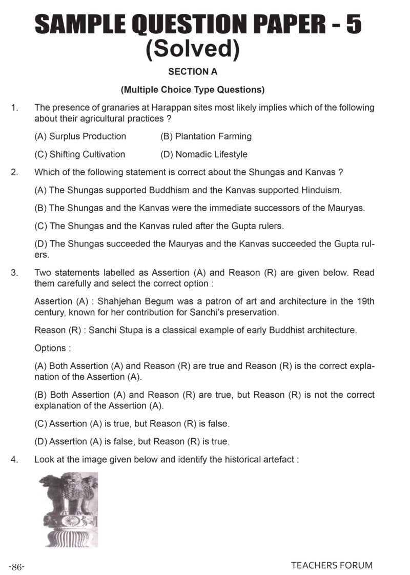 Teachers Forum CBSE Sample Question Paper Class 12 History (For 2026 Board Exam) - Image 7