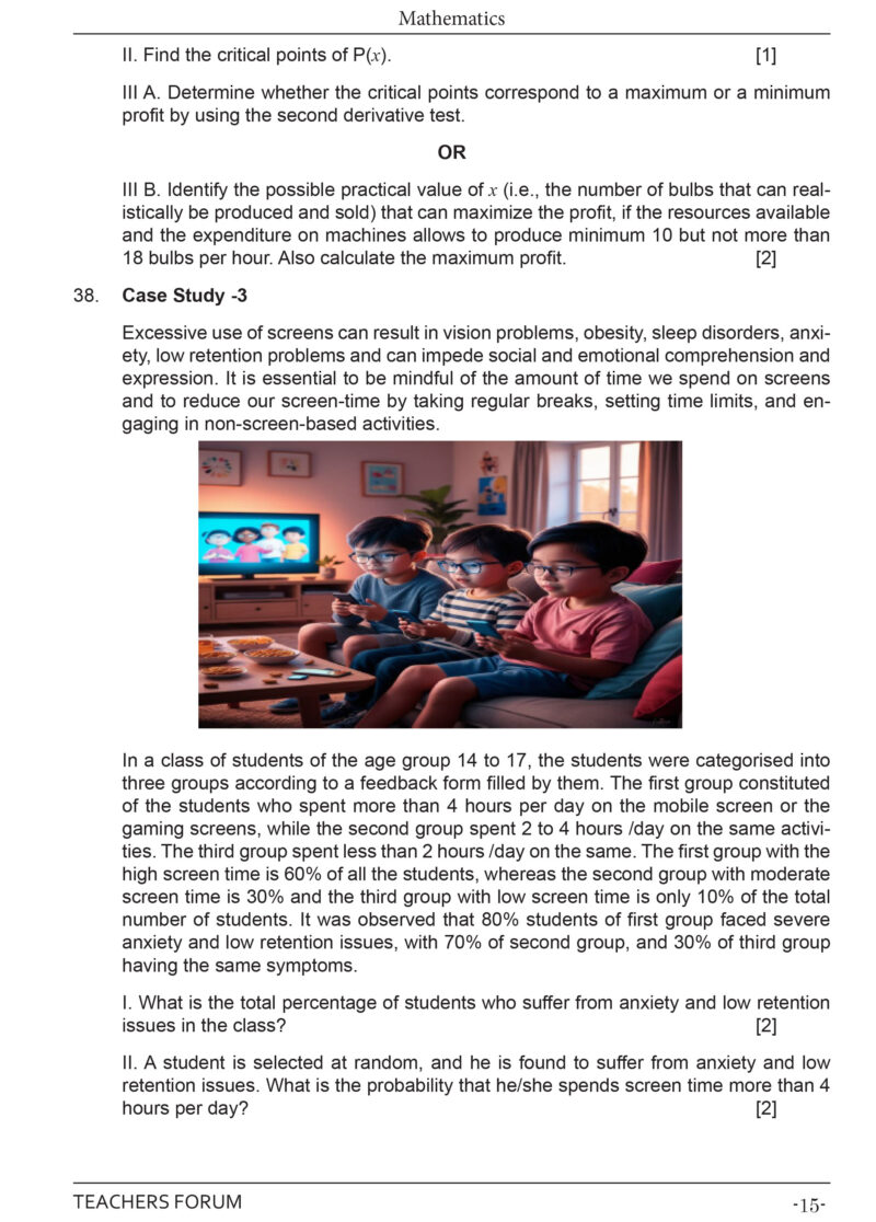 Teachers Forum CBSE Sample Question Paper Class 12 Mathematics (For 2026 Board Exam) - Image 6