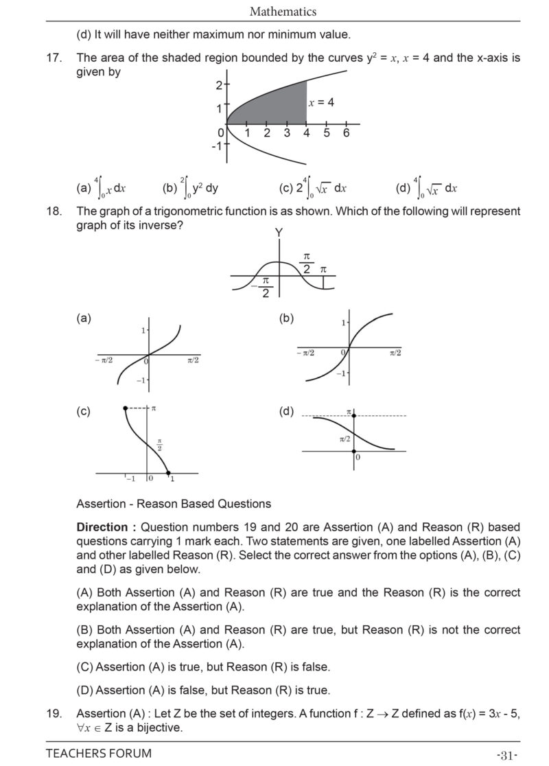 Teachers Forum CBSE Sample Question Paper Class 12 Mathematics (For 2026 Board Exam) - Image 7