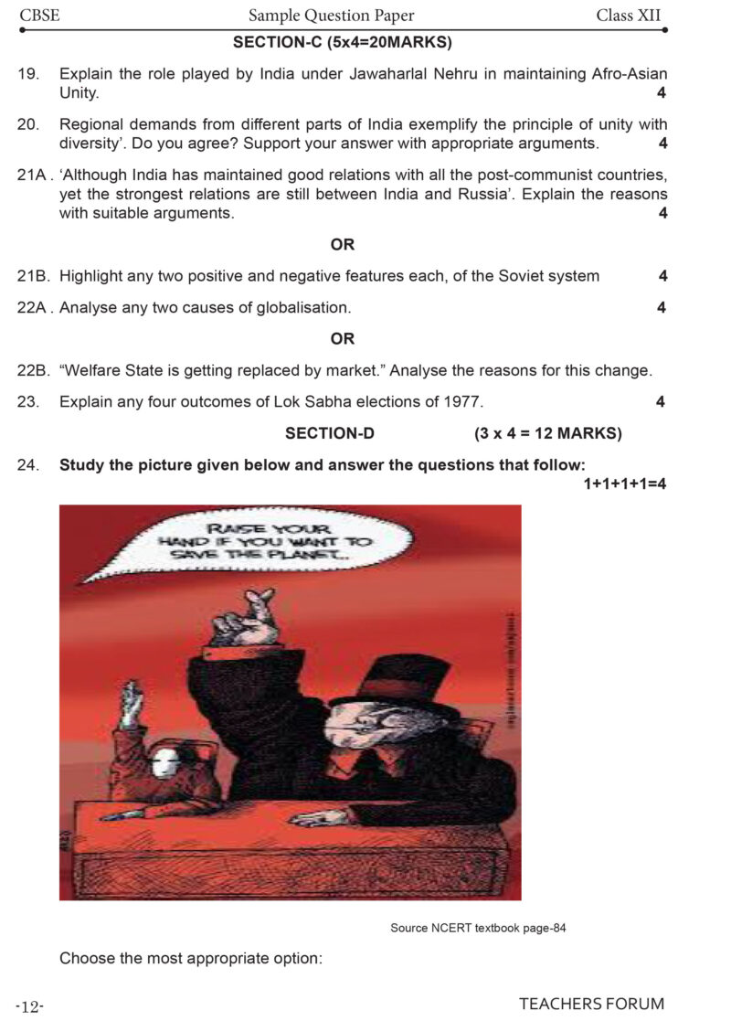 Teachers Forum CBSE Sample Question Paper Class 12 Political Science (For 2026 Board Exam) - Image 5