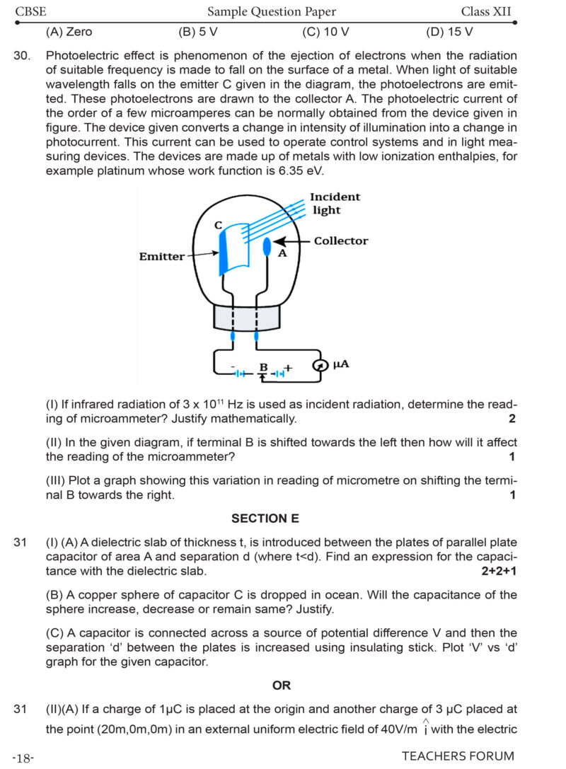 Teachers Forum CBSE Sample Question Paper Class 12 Physics (For 2026 Board Exam) - Image 5